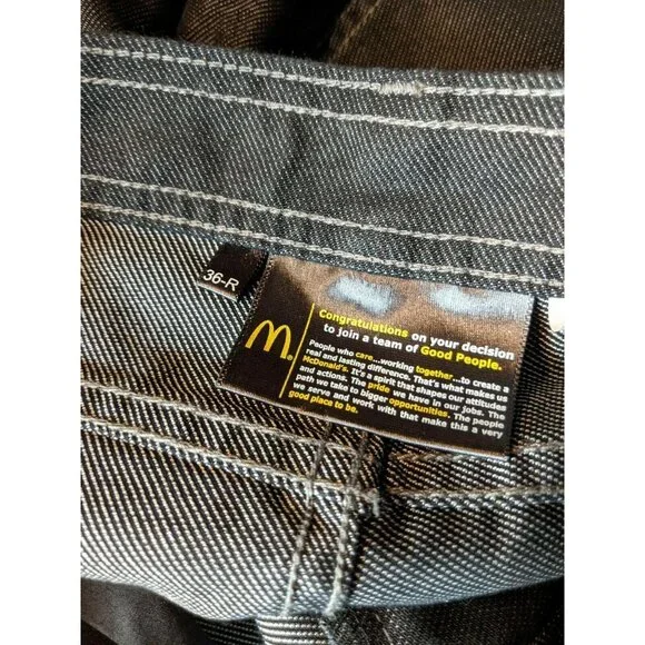 McDonalds Brand MC211 Mens 36R 38x33" (31") Work Pants Jeans Black - Picture 5 of 7